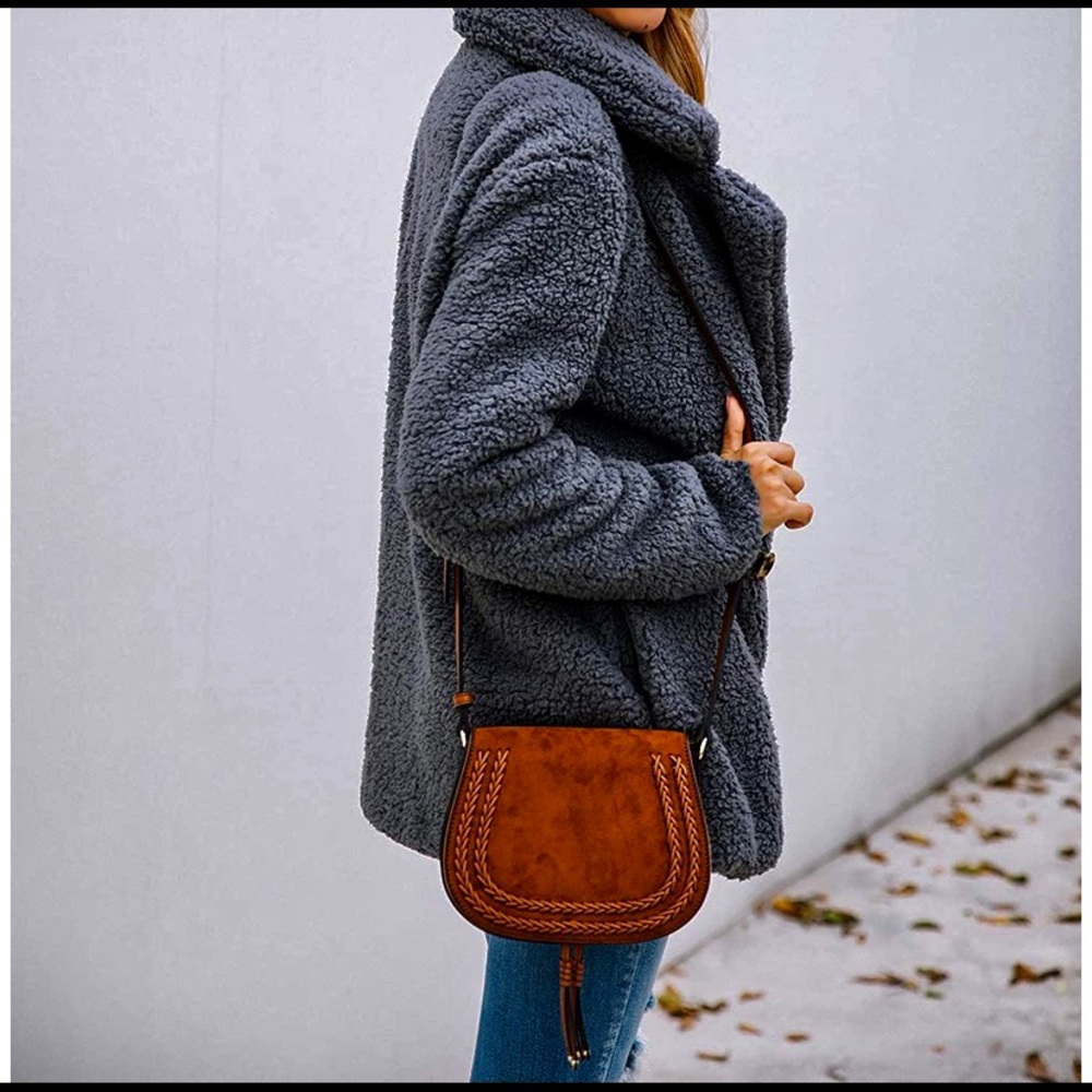 Pretty Garden Sherpa pea coat NWT